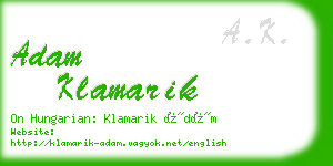 adam klamarik business card